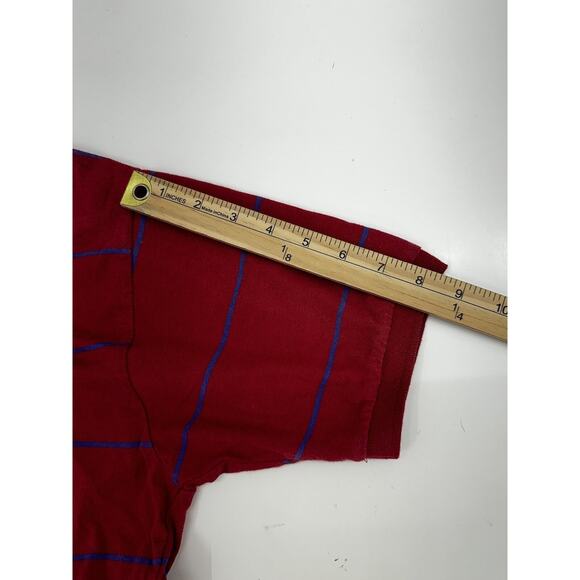Claybrooke Classic Mens Polo Shirt Size XL Red Striped Short Sleeve Pocket - Picture 11 of 13